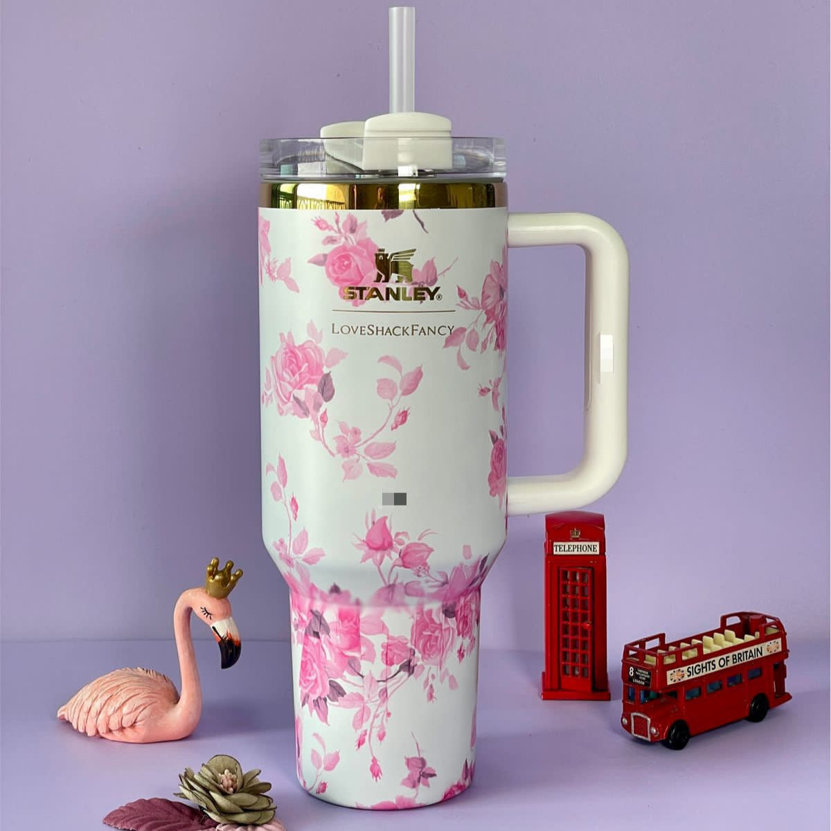 Stainless Steel Flower Design Tumbler With Lid, Vacuum Insulated Car Mug, Thermal Iced Bottle Stainless Steel Flower Design Tumbler With Lid, Vacuum Insulated Car Mug, Thermal Iced Bottle